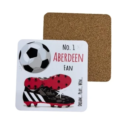 Image of Aberdeen The Dons FC Football Club Fan COASTER DRINK MAT by WHITE COTTON CARDS (C FN16)