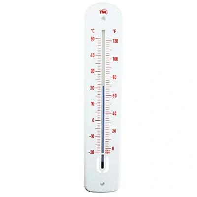Image of Large Outdoor Thermometer 380 mm Garden For Use In Greenhouse Patio Sun Terrace Shed Allotment Wall Classic Indoor Outside Temperature Gauge (Red)
