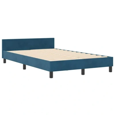 Image of vidaXL Bed Frame Dark Blue 120x200 cm Velvet