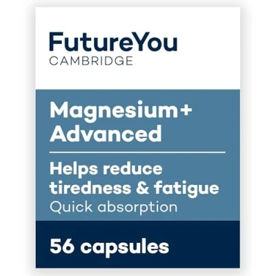 Image of FutureYou Magnesium+ Advanced (56 Capsules). Magnesium Glycinate with B Vitamins for Energy &amp; Bone Health. High Strength Supplements Women Men Genuine Cambridge