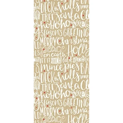 Image of Glick Luxury Four Sheets Kraft Red White Christmas Tissue Paper Wrap, TPX70