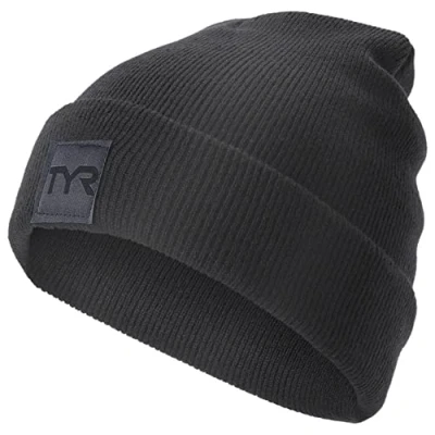 Image of TYR Unisex Insulated Cuffed Beanie Hat, Heather Grey, One Size
