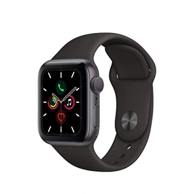 Image of Apple Watch Series 5 40mm (GPS Only) Aluminium Case Grey Sport Band Black (Renewed)