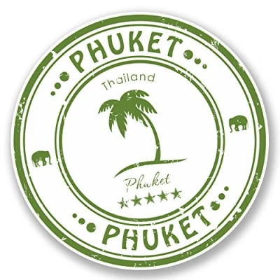 Image of 2 x Phuket Thailand Vinyl Sticker Decal Luggage Travel Tag Flag Map #4589 (10cm 10cm)