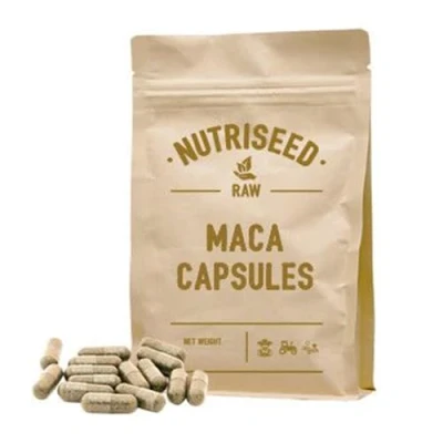 Image of Nutriseed Maca Root Capsules 500mg 120 Capsules, 100% Powder, Adaptogen, Rich in Fibre &amp; Antioxidants, 20+ Amino Acids, High Vitamins Minerals, Enhances Energy, Vegan Friendly Gluten Free