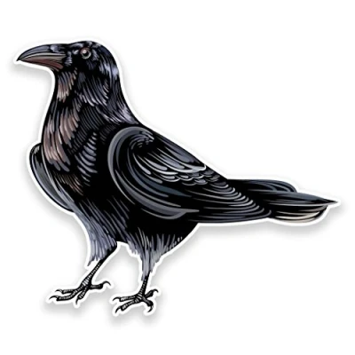 Image of 2 x 10cm/100mm Raven Crow Vinyl SELF Adhesive Sticker Decal Laptop Travel Luggage Car Bike Sign Fun #9191