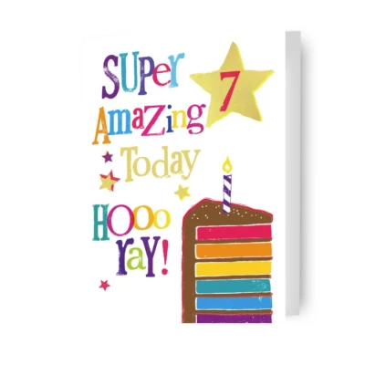 Image of Age 7 Birthday Card, 7th Card for