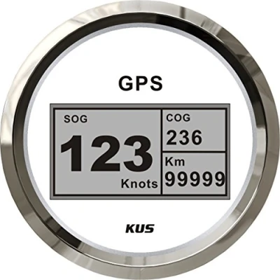 Image of KUS Waterproof Digital GPS Speedometer Odometer Gauge With Backlight For Vessel Boat Yacht 85mm 9 32V (White)