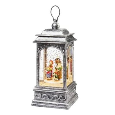 Image of Christmas Lantern Decoration Light Up Glitter Water Spinner 21cm Carol Singers