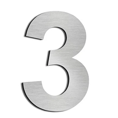 Image of nanlyiau House numbers door Stainless Steel number Made of Solid 304 Floating Appearance in Easy to Install 5in/12.5cm(Silver 5in3)