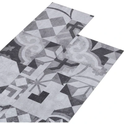 Image of vidaXL PVC Flooring Planks 4.46 m² 3 mm Self adhesive Grey Pattern