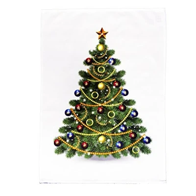 Image of Half a Donkey The Large Festive Christmas Tree Cotton Tea Towel
