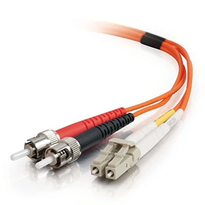 Image of C2G 2m Fibre/Fiber Optic Cable for Fast Ethernet, Fiber Channel, ATM and Gibabit Patch LC/ST LSZH Duplex Multimode 50/125 Fibre