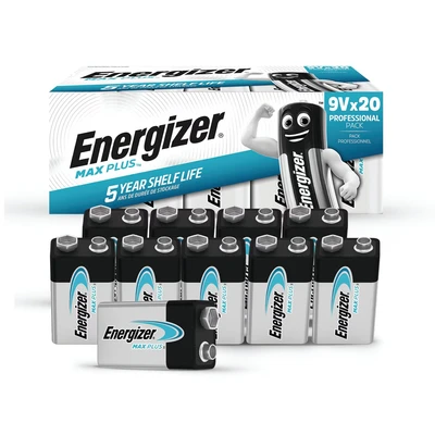 Image of Energizer Max Plus 9V Alkaline Battery (Pack of 20) 423204