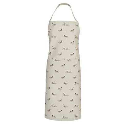 Image of Sophie Allport Hare Unisex Adult Kitchen Apron, 100% Cotton, Adjustable Neck Strap and Front Pocket