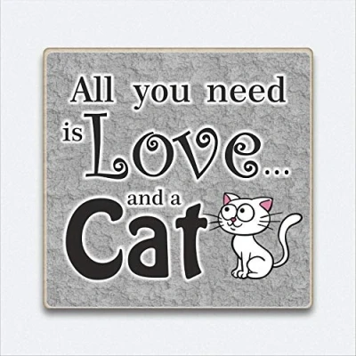 Image of HmHome All you need is love and a Cat Funny Wooden magnet gift