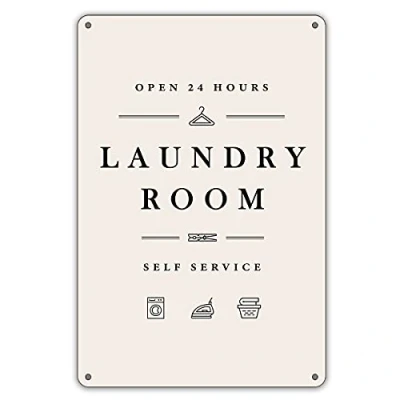 Image of Decor Tin Signs, Retro Metal Sign Funny Laundry Room for Home Gifts 8x6Inches Art Signs Wall Poster