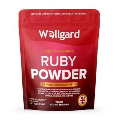Image of Wellgard Ruby Powder, Vitamins, Minerals, Fruits, Botanicals, Fibre, Live Cultures, 300g