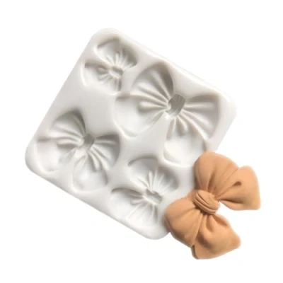 Image of NIXNUT Fondant Cake Chocolate Mould Silicone Cookie Candy Baking DIY Kitchen Tool Party Decorating Bowknot Pattern
