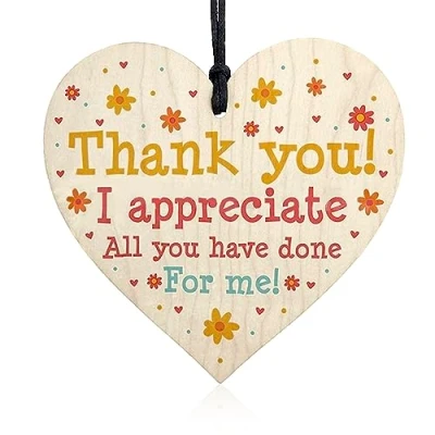 Image of Rumyve Wooden Heart shaped Hanging Sign and Plaque (Style C)