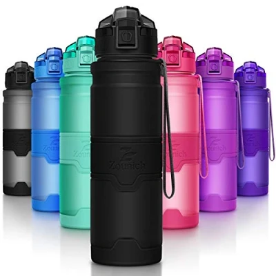 Image of Zounich Best Sports Water Bottle Leak Proof 1L/700ml/500ml/400ml BPA Free Tritan Drink BottlesKids,Adults,Gym,School,Sport,Cycling with Times to &amp; Fruit Infuser Filter Lock Cover Reusable