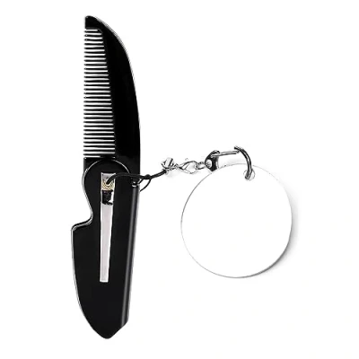 Image of Folding Pocket Comb For Men Hair With Everyday Grooming Styling Beard Or Mustache