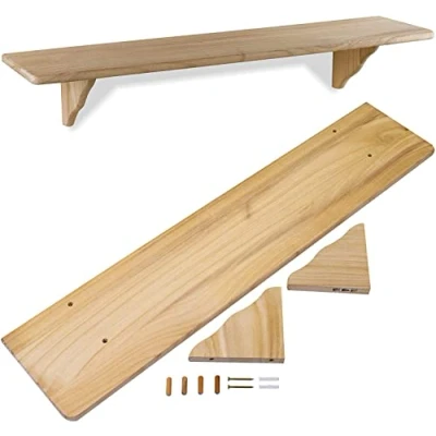 Image of Core Pine Shelf Durable Wooden Wall Mounted Floating 2 feet, 3 4 feet (1180 x 190 16 mm) by Products