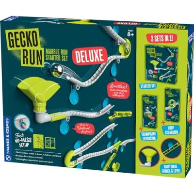 Image of Thames &amp; Kosmos Gecko Run: Marble Run Deluxe Kit, Toy Model Kit for Creative Runs, STEM Toys to Foster Problem Solving Skills, Playable Only with Starter Set, Age 8+