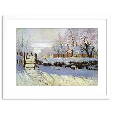 Image of PAINTING MONET MAGPIE OLD MASTER FRAMED PRINT F97X2971