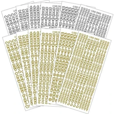 Image of Creative Products Vertical Textlines Craft Stickers, Multi Colour, 23 x 10 1 cm