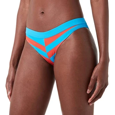 Image of PUMA Women&#039;s Swimwear Heritage Stripe Brazilian Bikini Bottoms, Blue Combo, Large