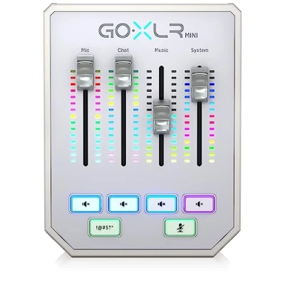 Image of TC Helicon GoXLR MINI WH Online Broadcast Mixer with USB/Audio Interface and Midas Preamp All in One Audio for Streamers &amp; Creators Supports Windows 7, 8, 10 11 White