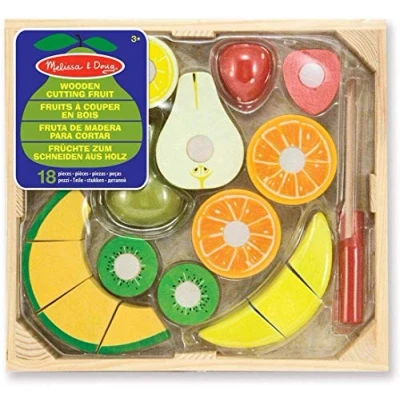 Image of Melissa &amp; Doug Wooden Cutting Fruit Pretend Play Food 3+ Gift for Boy or Girl