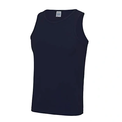 Image of Just Cool Mens Sports Gym Plain Tank / Vest Top (L) (French Navy)