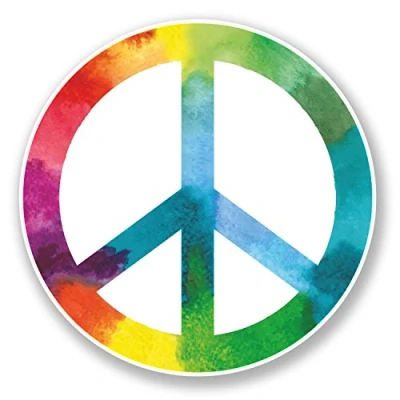 Image of 2 x 10cm Peace Vinyl Sticker Symbol Camper Van Badge Surf Girls #6717 (10cm 10cm)