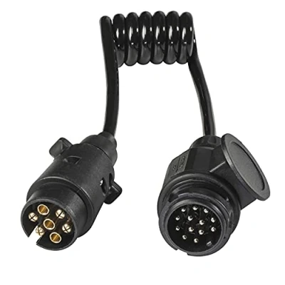 Image of as Schwabe Adapterkabel, 12 V Camping Anhänger &amp; Caravan Verlängerungskabel 1m, Adapter Stecker 7 poliger auf 13 poligen Stecker, Anschluss für Wohnwagen Wohnmobil, IP44, Schwarz I 61475