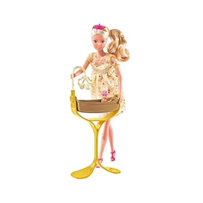 Image of Steffi Love Royal Princess Doll 29cm Pregnant plus Baby, Cradle &amp; Crown Tummy opens to place baby in and out Ages 3+, 105737084,multicoloured