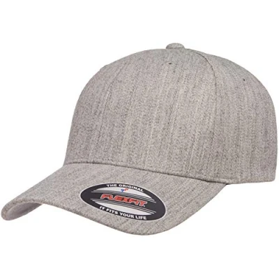 Image of Flexfit Men&#039;s Wool Blend Athletic Baseball Fitted Cap Hat, Heather, S/M