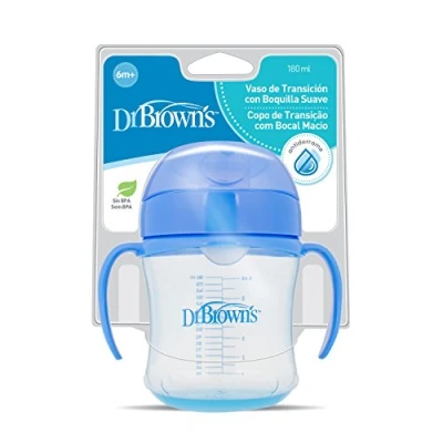Image of Dr. Brown&#039;s TC61001SPX 180ml Soft Mouth Transition Cup Assorted Colours