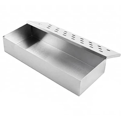 Image of BBQ Smoker Box For Wooden Chips Stainless Steel Grilling Accessories A Gas And Charcoal Grills Barbecue Smoke Roast Meat Tool