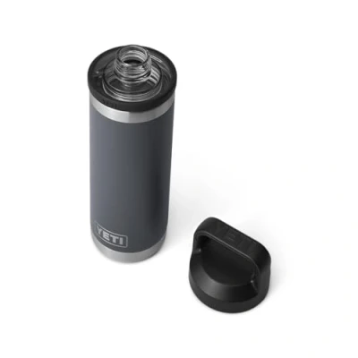 Image of YETI Rambler Bottle Chug, Vacuum Insulated Stainless Steel with Leakproof Chug Cap, Charcoal, 18 oz (532 ml)