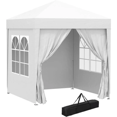 Image of Outsunny 2m X Garden Heavy Duty Pop Up Gazebo Marquee Party Tent Canopy White