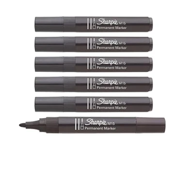 Image of Sharpie Permanent marker M15 black S0192584 Pack of 6