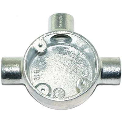 Image of 20mm Galvanised 1,2,3,4 Way Intersection Circular Box for Metal Conduit (1)