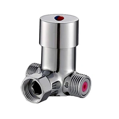 Image of Weirun Bathroom Brass Automatic Sensor Touchless Faucet Tap Hot &amp; Cold Water Temperature Control Thermostatic Mixer Mixing Valve, Chrome