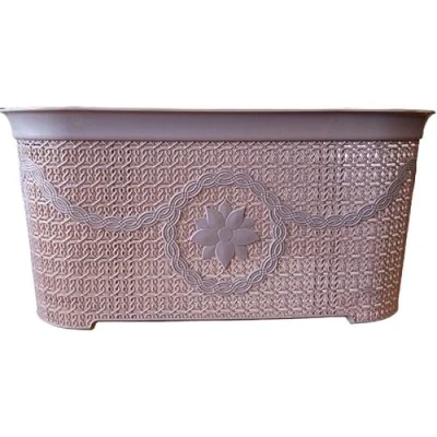 Image of 35L Large Plastic Laundry Basket Clothes Washing Hamper Rattan Knitted (Pastel Pink)