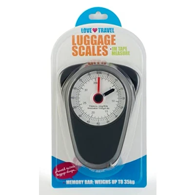 Image of Luggage Scale Weighing Scales Up to 35kg/80lb with 1m Tape Measure, 2 in 1, Portable