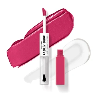 Image of Wet n Wild Megalast Lock n&#039; Shine, Dual Ended Lip Color and Clear Gloss, Vitamin E Jojoba Oil Enriched Formula, Irresistable Shade