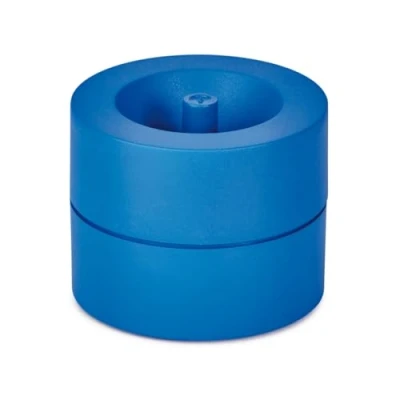 Image of MAUL MAULpro Eco Staple Dispenser Diameter 7.3 x 6 cm Desk Organiser Made of Over 85% Recycled Plastic Accessories with Magnet for Paper Clips Includes 15 Blue