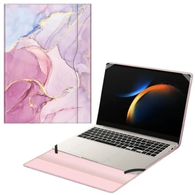 Image of FINTIE Sleeve Case for 16&#039;&#039; Samsung Galaxy Book3 Pro NP960QFG/Samsung Ultra NP960XFH/Samsung 360 NP960XFG Premium PU Leather Portfolio Book Cover (Dreamy Marble)